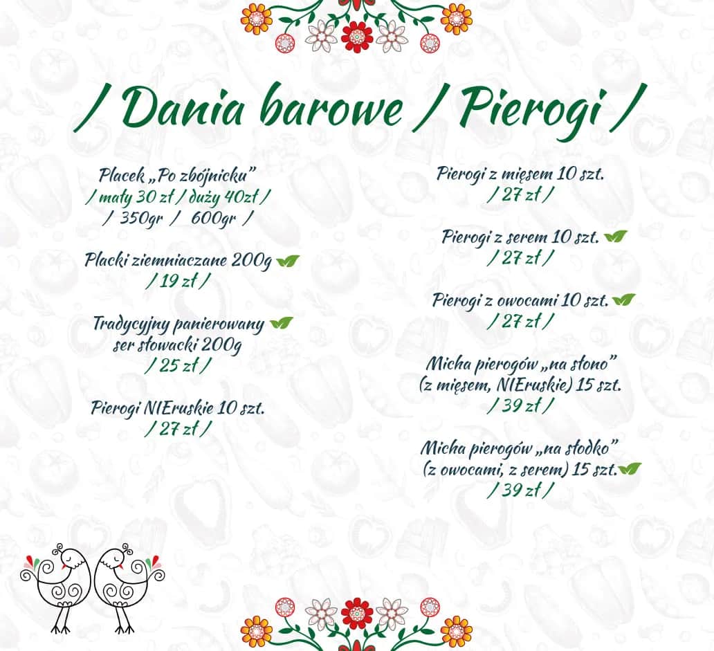 Menu Bacówka Chyżne - jakie dania zaskoczą Twoje podniebienie?